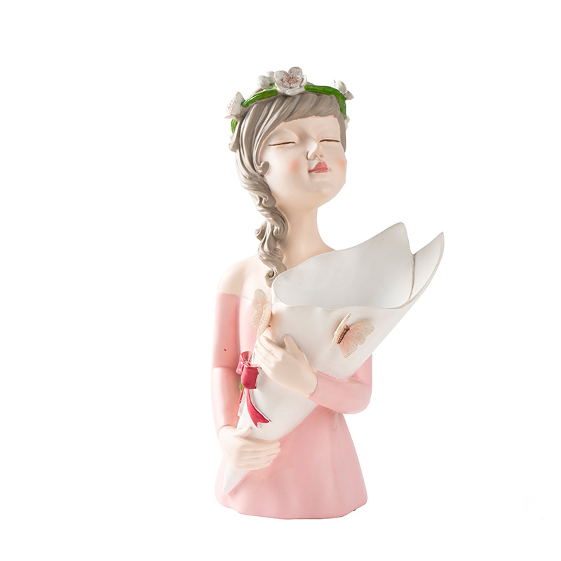 Nordic Girl Resin Vase