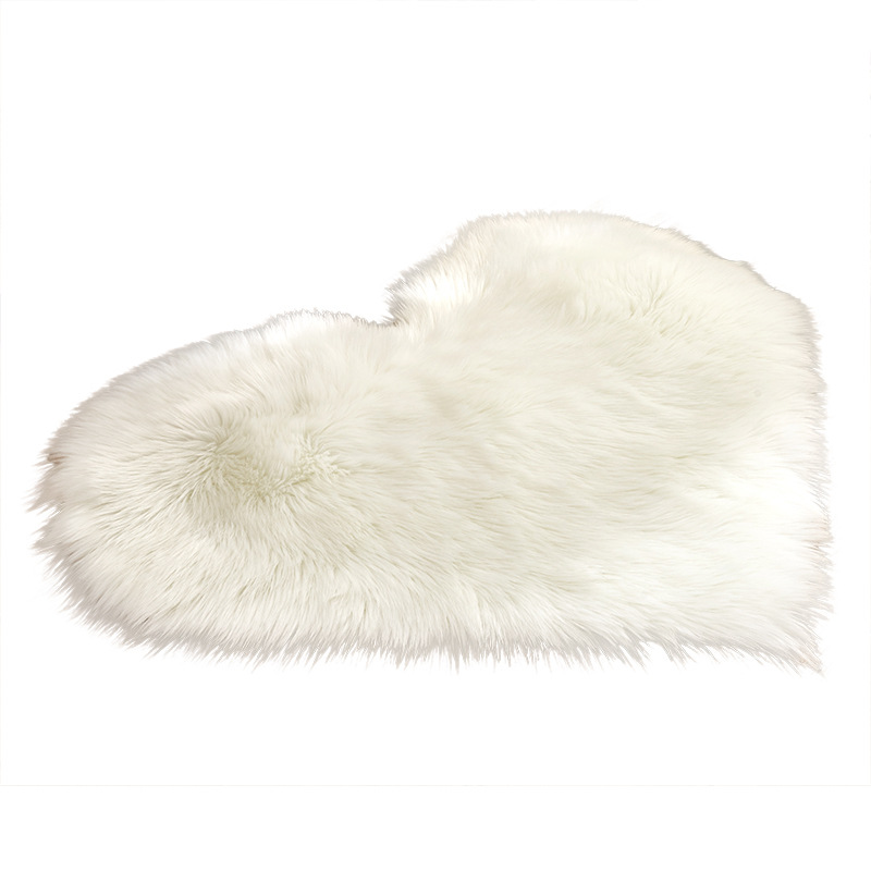 Plush heart-shaped rug