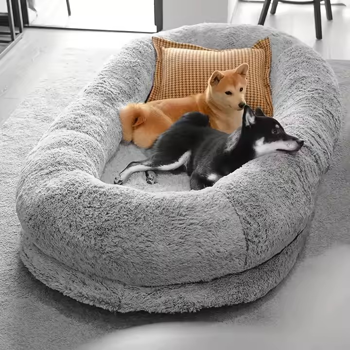 Luxury Large Dog Bed Sleep Deeper Human Dog Bed Soft Sponge Plush Foam Dog Products Detachable and W