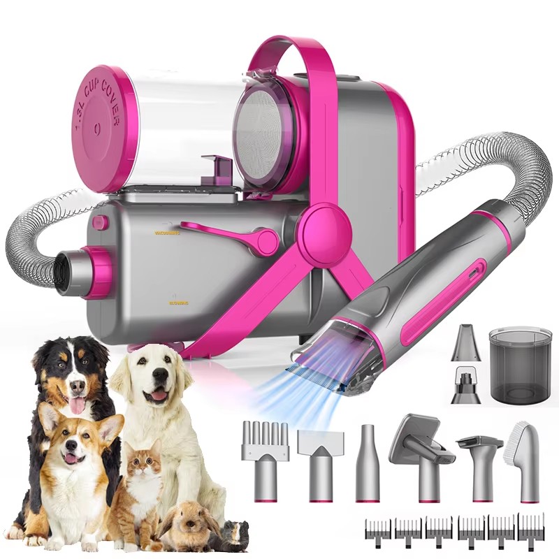 Blow and Suck Pet Vacuum Cleaner 2L Large Capacity Dog and Cat Hair Grooming Remover Trimmer Pet Nai