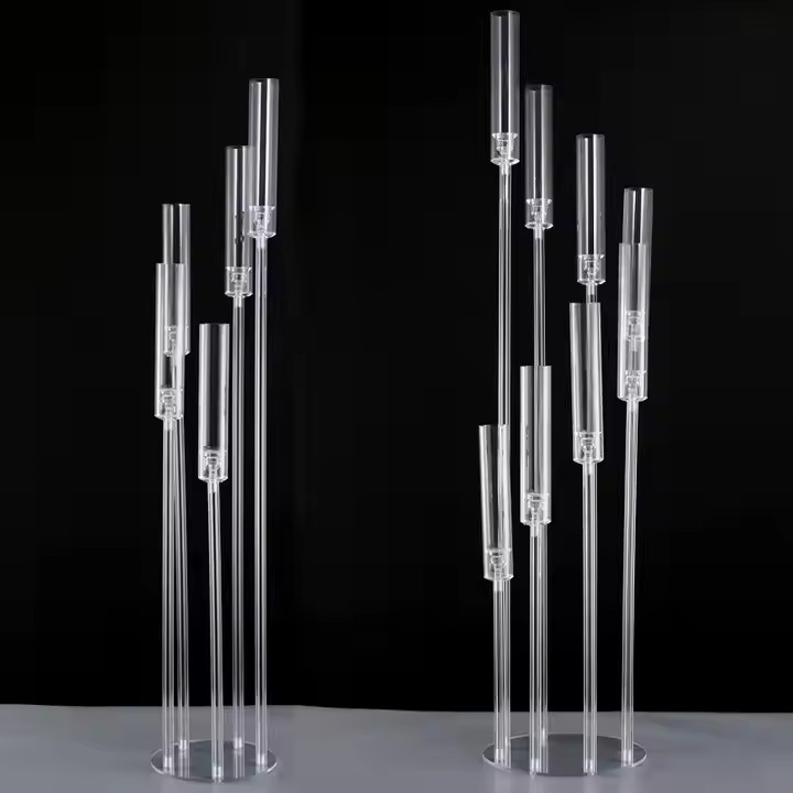 Candle Holder Kerzenhalter Candelabro De Cristal Crystal Menorah Candlesticks Acrylic Candelabra Cen